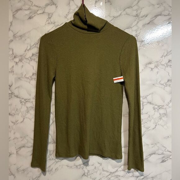 Faherty Legend Ribbed Turtleneck Green Size XS - Picture 4 of 10